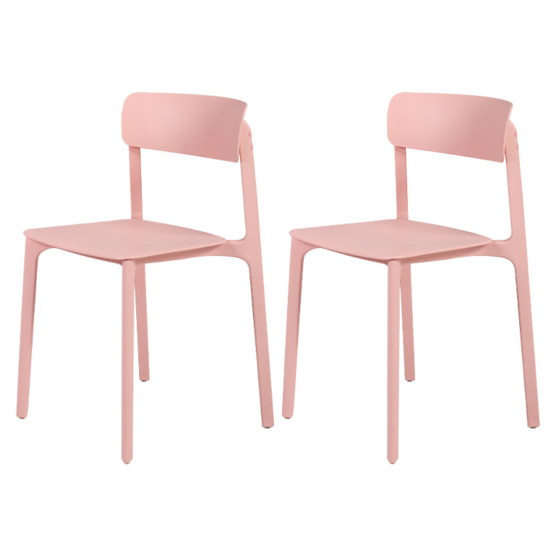 Sillas contemporáneas de comedor y acento Silla lateral con respaldo abierto de plástico con acabado mate
