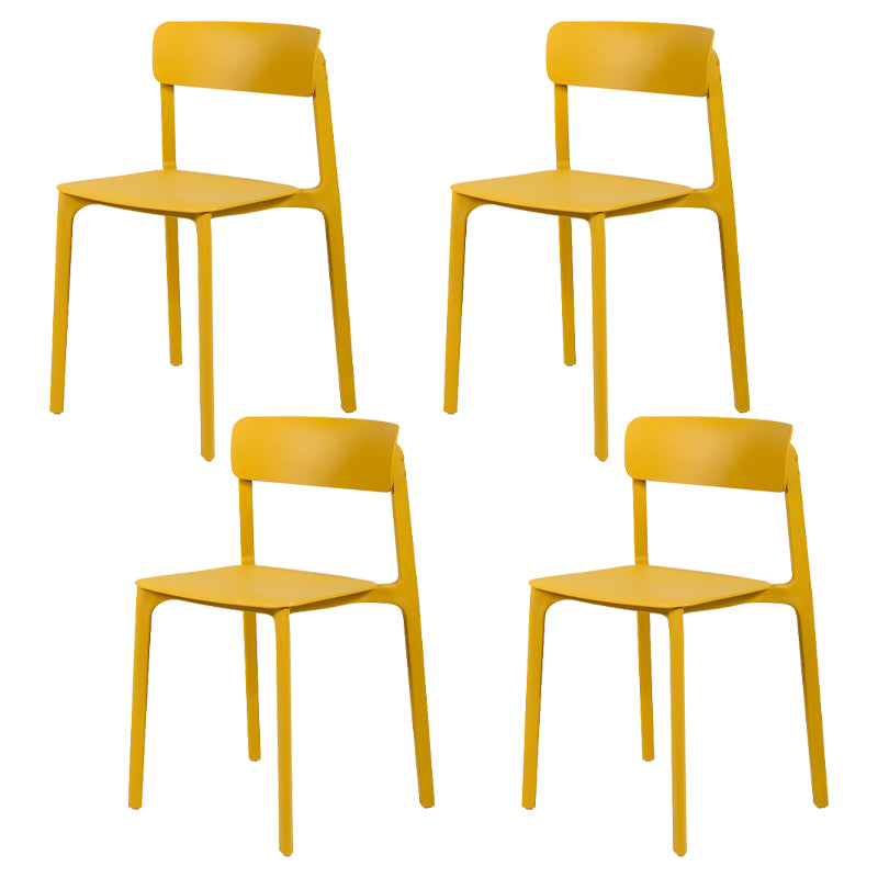 Sillas contemporáneas de comedor y acento Silla lateral con respaldo abierto de plástico con acabado mate