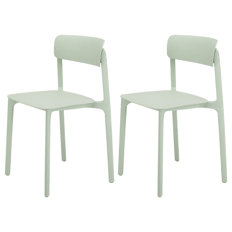 Sillas contemporáneas de comedor y acento Silla lateral con respaldo abierto de plástico con acabado mate