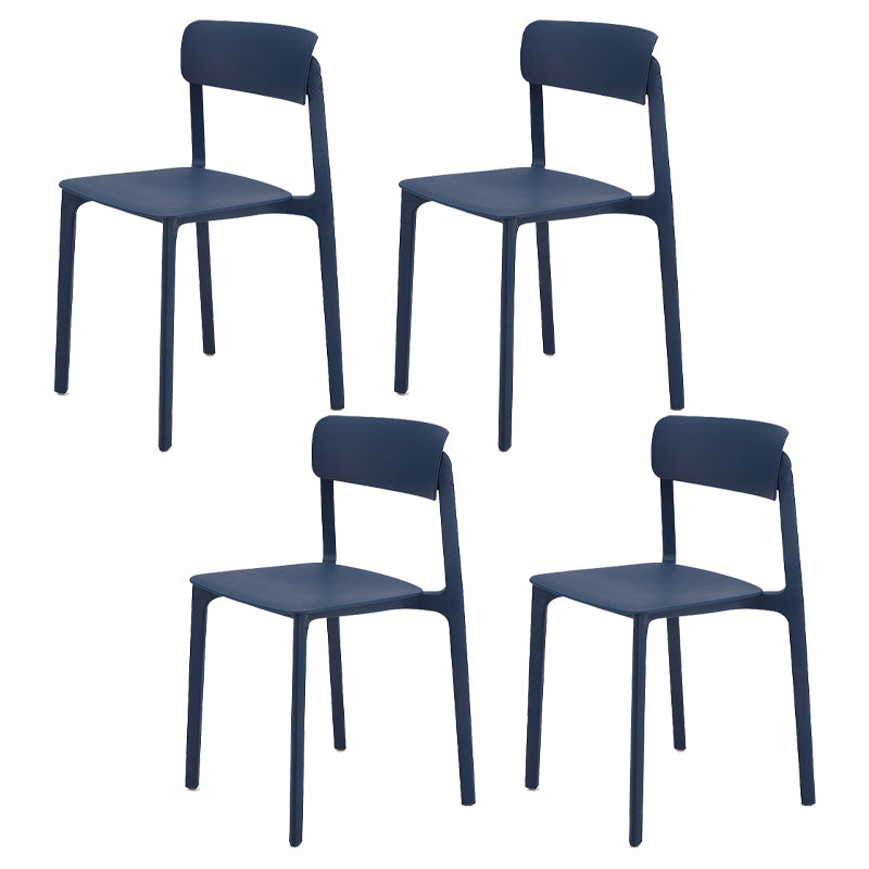 Sillas contemporáneas de comedor y acento Silla lateral con respaldo abierto de plástico con acabado mate