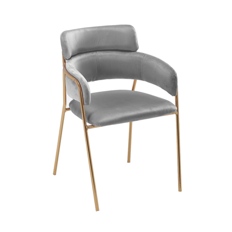 Glam Velvet Dining Room Chairs Open Back Dining Side Chair for Restaurant Use