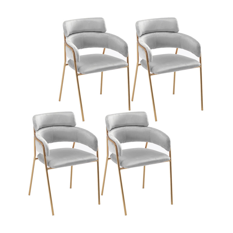 Sillas de comedor de terciopelo Glam, silla lateral de comedor con respaldo abierto para uso en restaurantes