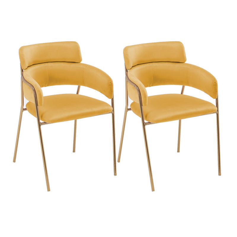 Sillas de comedor de terciopelo Glam, silla lateral de comedor con respaldo abierto para uso en restaurantes