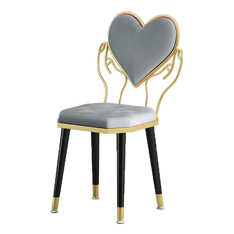 Scandinavian Design Open Back Dining Side Chairs Fabric Dining Chairs