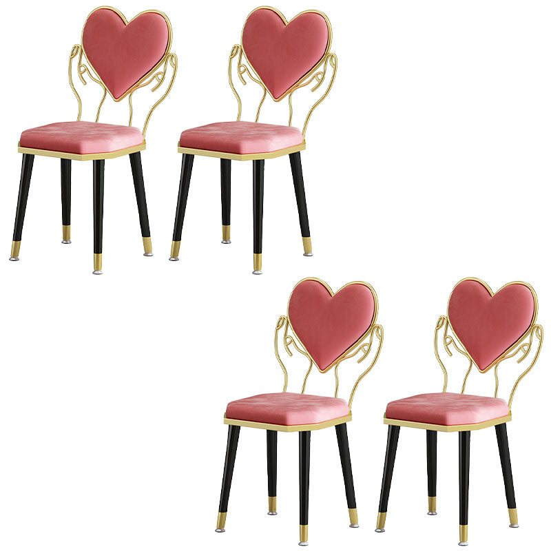 Sillas laterales de comedor con respaldo abierto de diseño escandinavo Sillas de comedor de tela