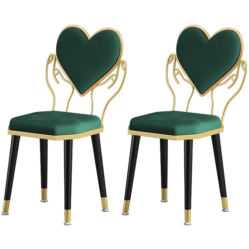 Sillas laterales de comedor con respaldo abierto de diseño escandinavo Sillas de comedor de tela