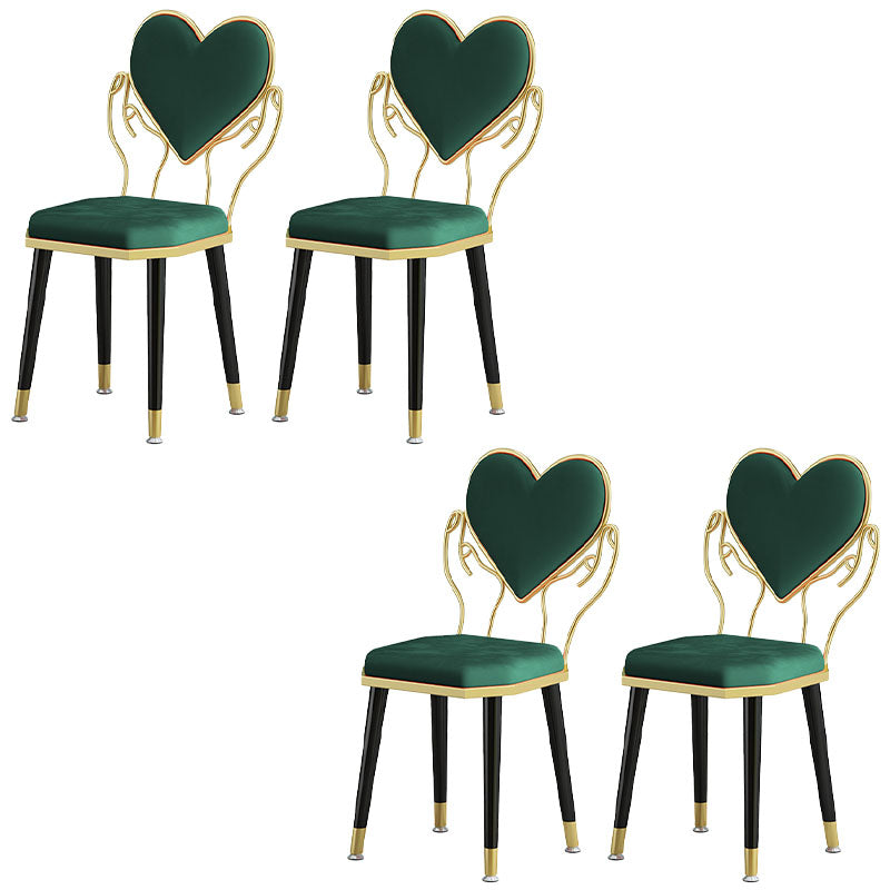 Sillas laterales de comedor con respaldo abierto de diseño escandinavo Sillas de comedor de tela