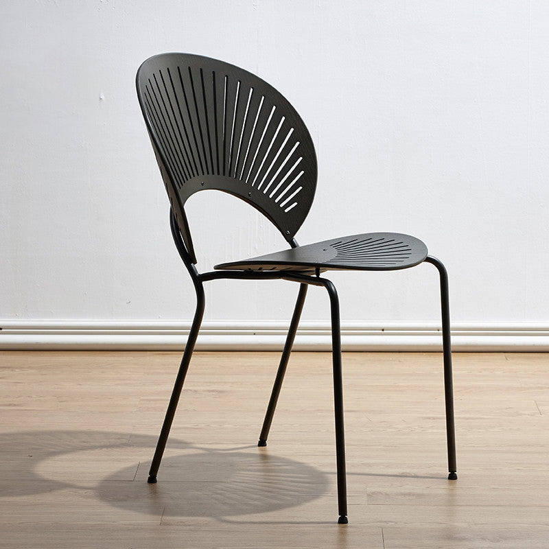 Silla industrial de metal con respaldo abierto para cocina, comedor, silla lateral