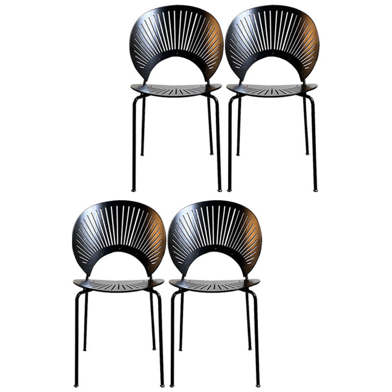 Silla industrial de metal con respaldo abierto para cocina, comedor, silla lateral