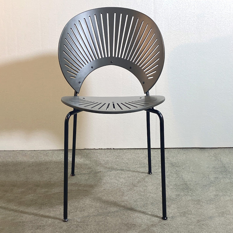 Silla industrial de metal con respaldo abierto para cocina, comedor, silla lateral