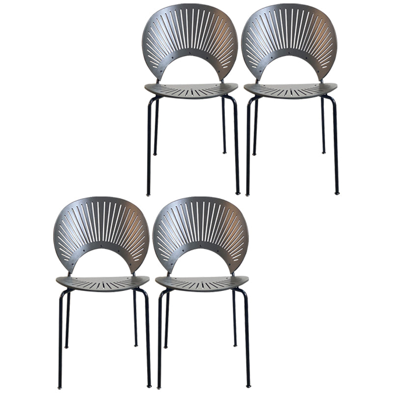 Silla industrial de metal con respaldo abierto para cocina, comedor, silla lateral