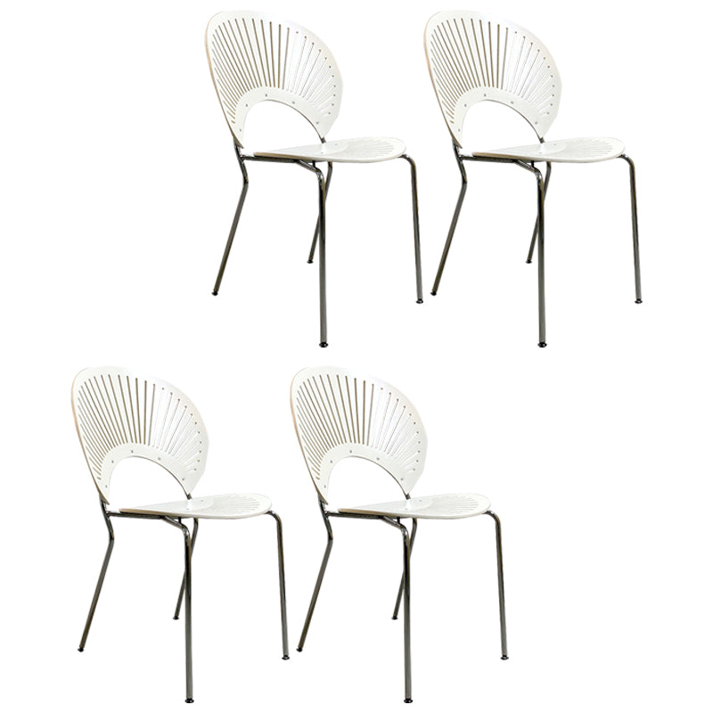Silla industrial de metal con respaldo abierto para cocina, comedor, silla lateral