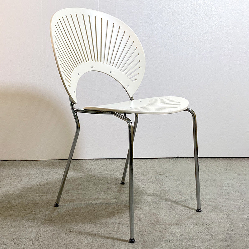 Silla industrial de metal con respaldo abierto para cocina, comedor, silla lateral