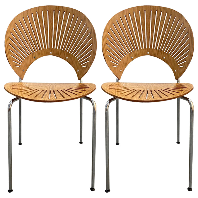 Silla industrial de metal con respaldo abierto para cocina, comedor, silla lateral