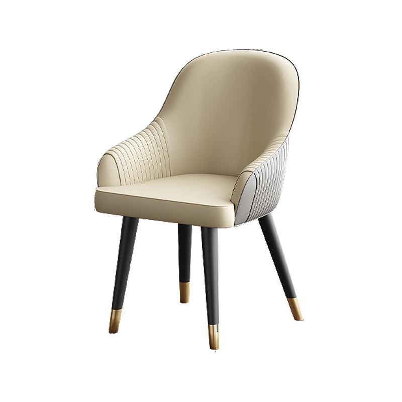 Glam Faux Leather Dining Chairs Upholstered Side Chair for Restaurant Use