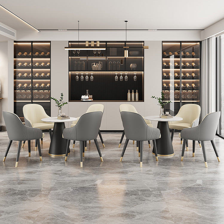 Sillas de comedor de cuero sintético Glam, silla lateral tapizada para uso en restaurantes