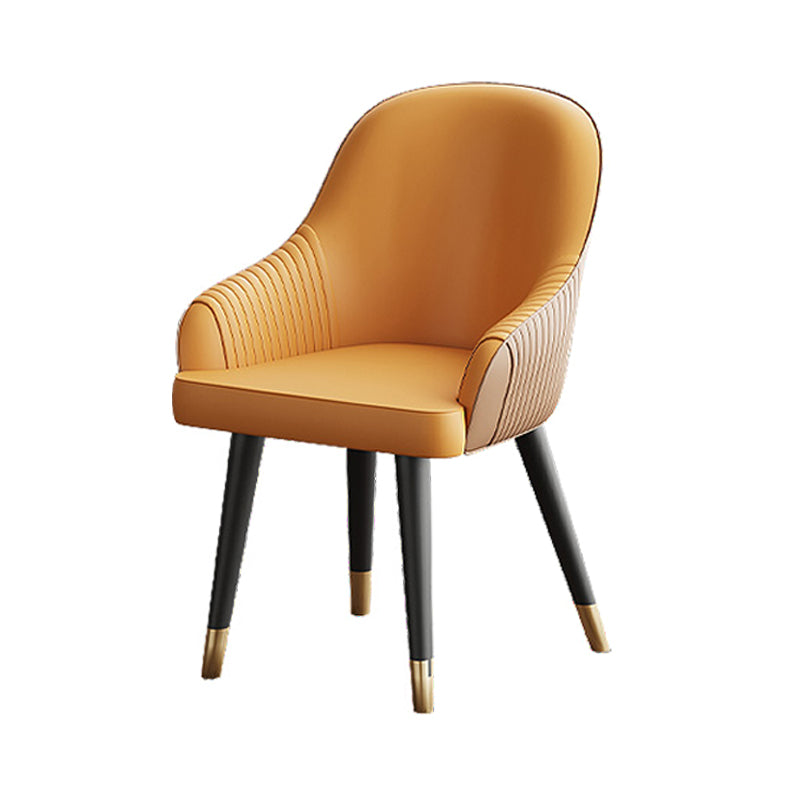 Glam Faux Leather Dining Chairs Upholstered Side Chair for Restaurant Use
