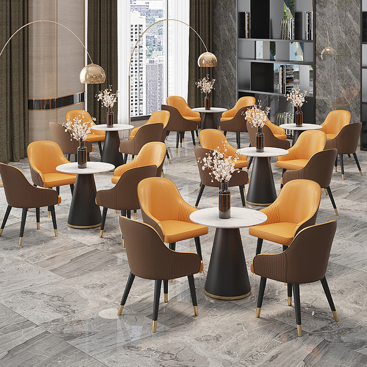 Sillas de comedor de cuero sintético Glam, silla lateral tapizada para uso en restaurantes