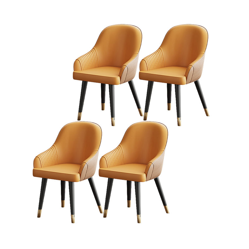 Sillas de comedor de cuero sintético Glam, silla lateral tapizada para uso en restaurantes
