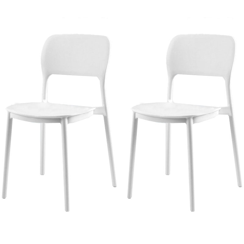 Contemporary Style Dining Chairs Kitchen Plastic Dining Armless Side Chair