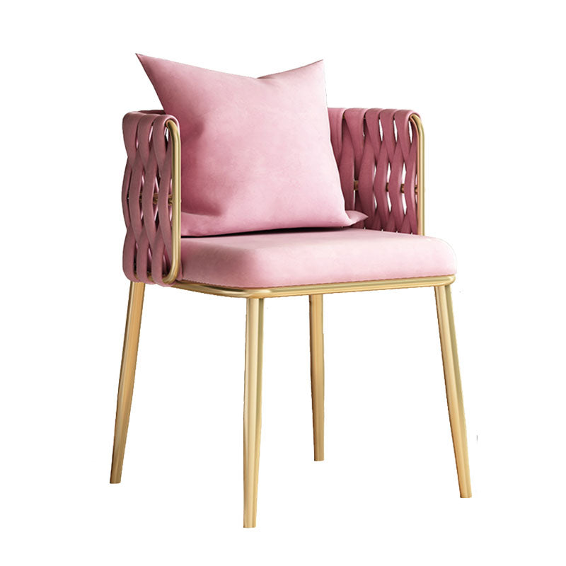 Scandinavian Design Fabric Dining Side Chairs Solid Back Dining Side Chair