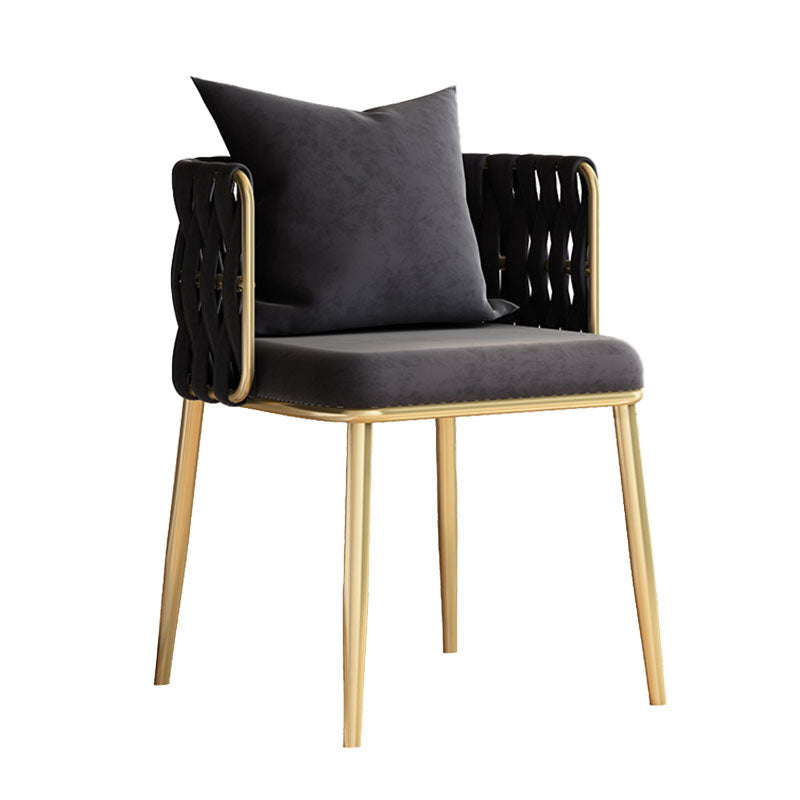 Scandinavian Design Fabric Dining Side Chairs Solid Back Dining Side Chair