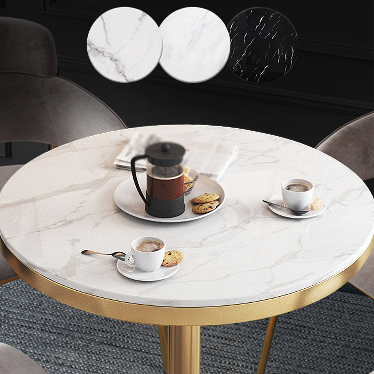 1/2/4/5 Pcs Metal Glam Dining Room Set with Round Table and Arm Chairs Dining Set