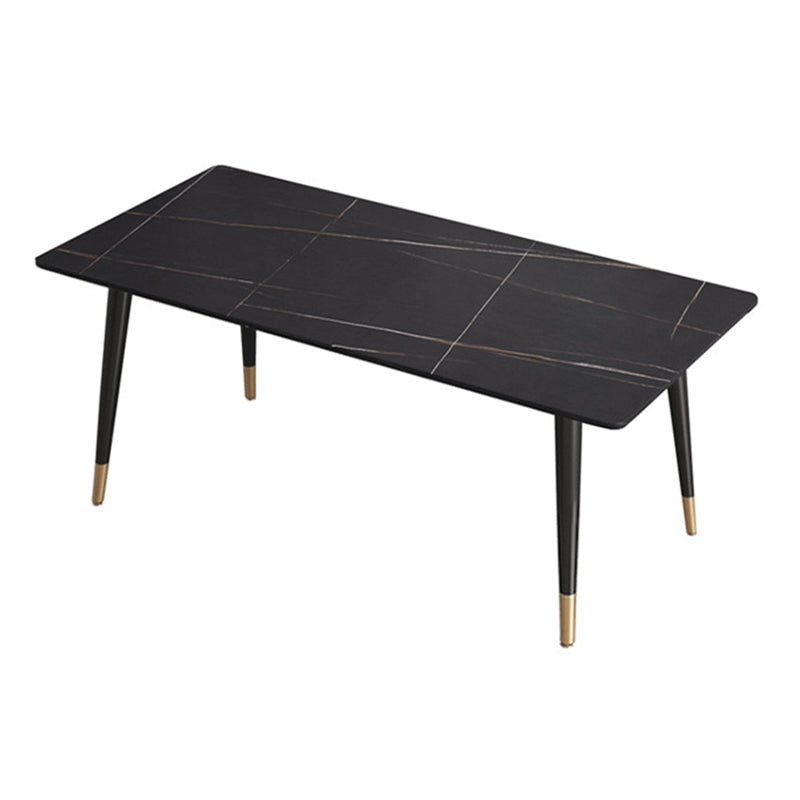 Nordic 1/4/5/7 Pièces Ensemble de restauration Table dessus en pierre fritté avec chaises en cuir