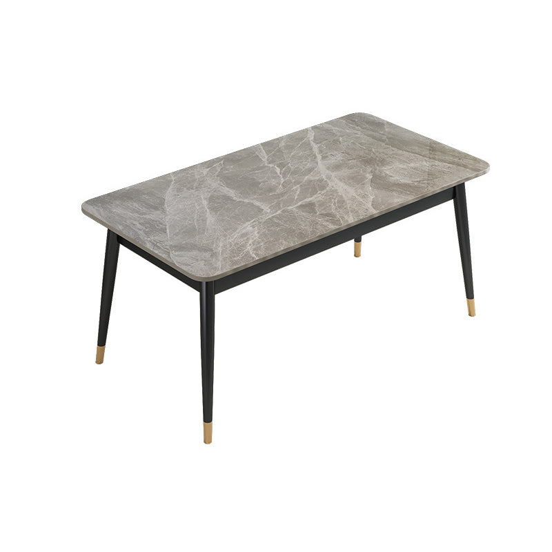 1/2/7 PCS Juego de comedor de glamour de metal con mesa de mesa rectangular