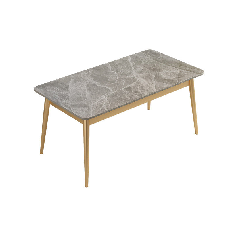 1/2/7 PCS Juego de comedor de glamour de metal con mesa de mesa rectangular