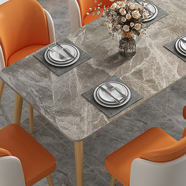 1/2/7 PCS Juego de comedor de glamour de metal con mesa de mesa rectangular