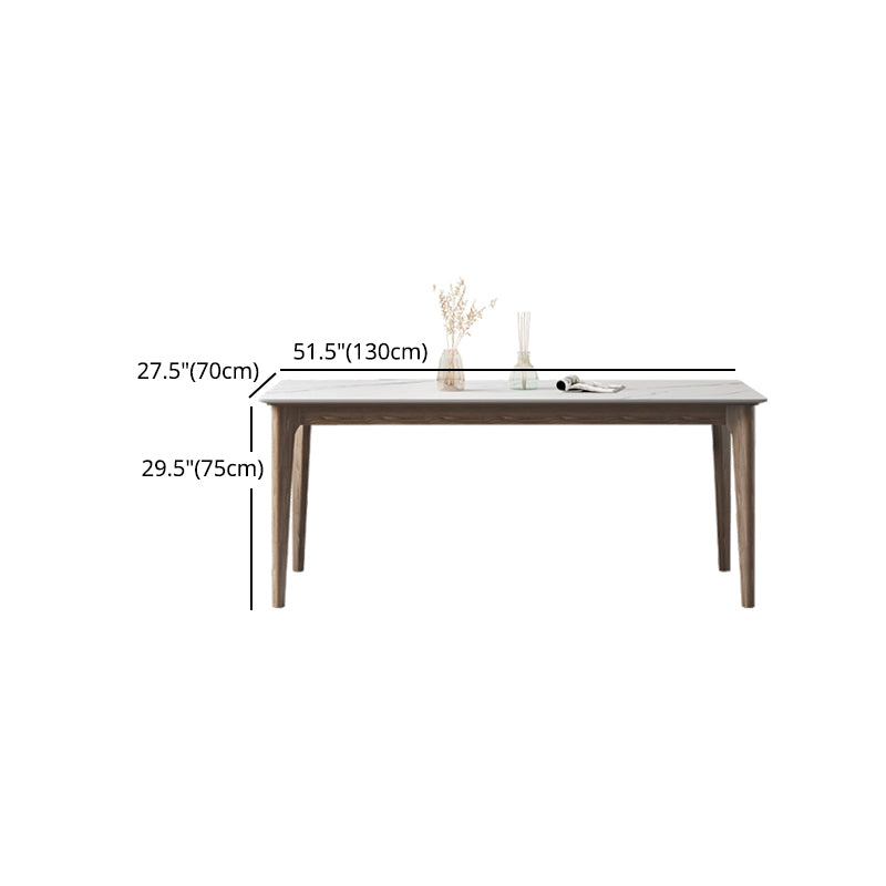 1/4/5/7 pcs en bois de noyer Ensemble de restauration moderne avec une table de table en pierre fritte