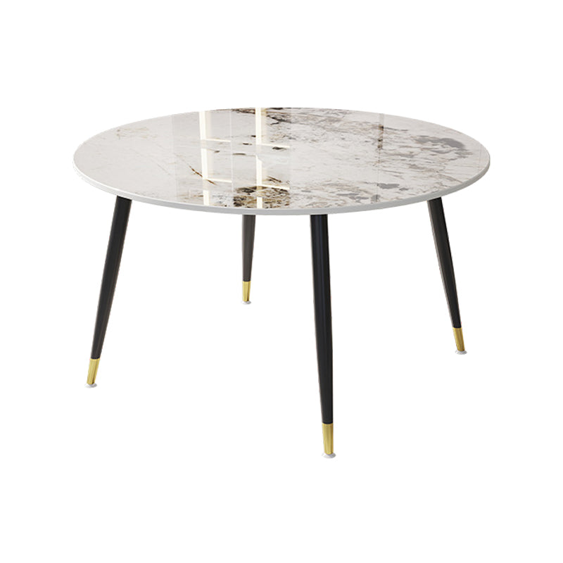 1/4/7 PCS Metal Modern Dining Room Ensemble avec table ronde et ensemble de restauration de base en métal