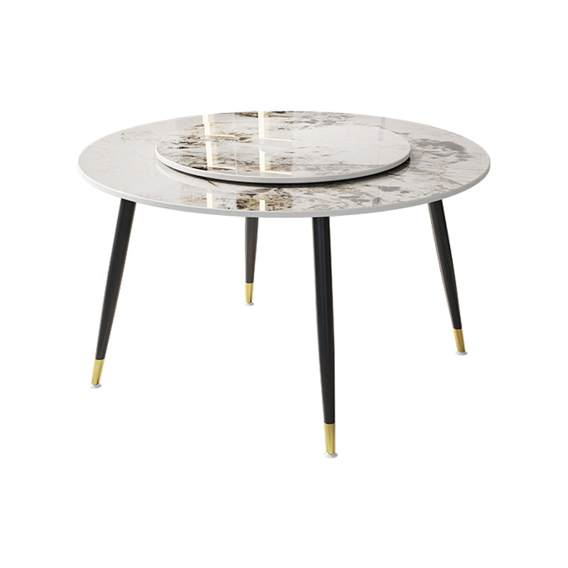 1/4/7 PCS Metal Modern Dining Room Ensemble avec table ronde et ensemble de restauration de base en métal