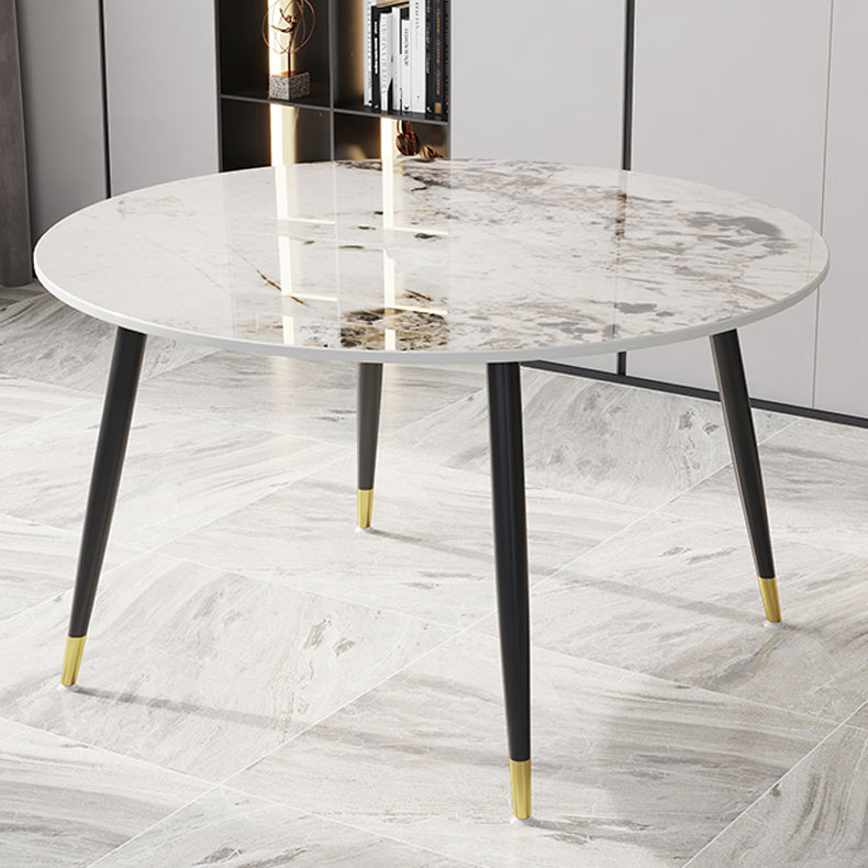 1/4/7 PCS Metal Modern Dining Room Ensemble avec table ronde et ensemble de restauration de base en métal