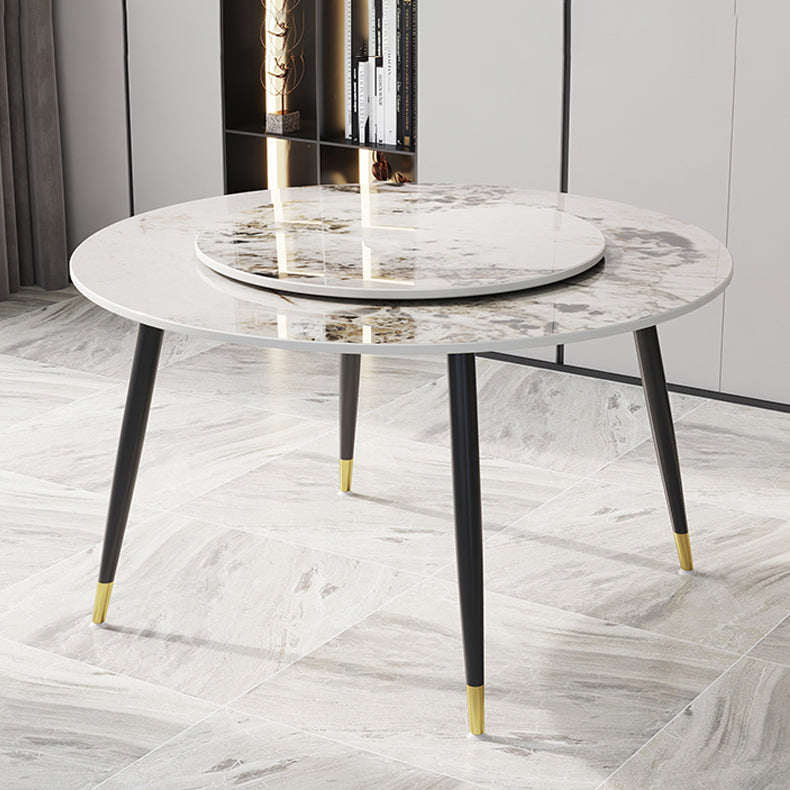 1/4/7 PCS Metal Modern Dining Room Ensemble avec table ronde et ensemble de restauration de base en métal