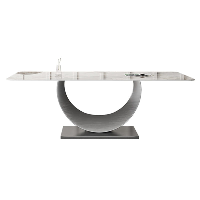 Luxury 1/3/4/5/7 Pièces Ensemble de restauration Table à manger en pierre fritté avec chaises en cuir