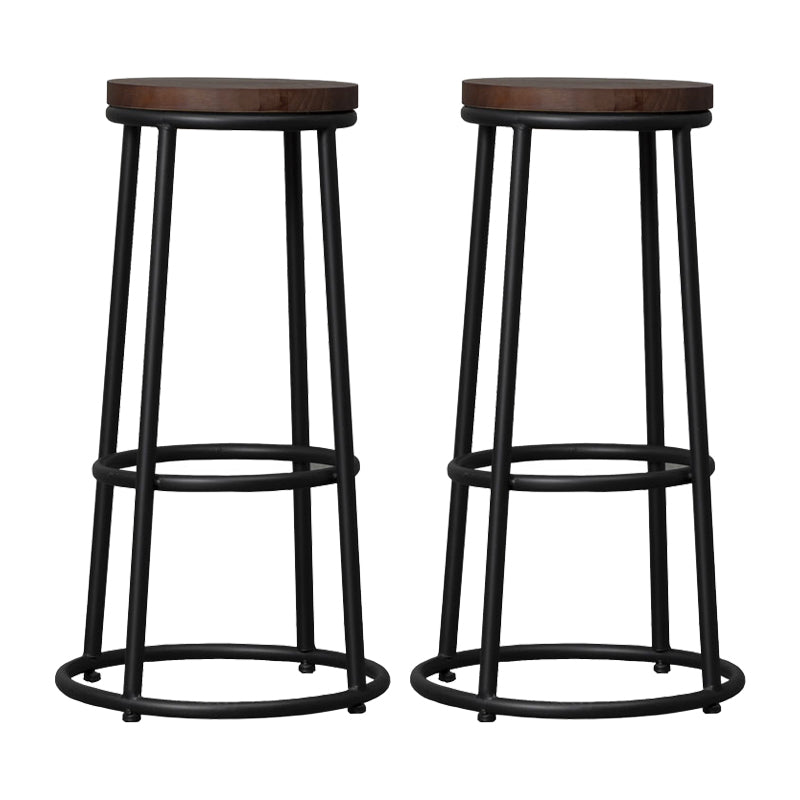 Modern Style Iron Bar Stool with Metal Footrest Simple Bar Stool for Bar
