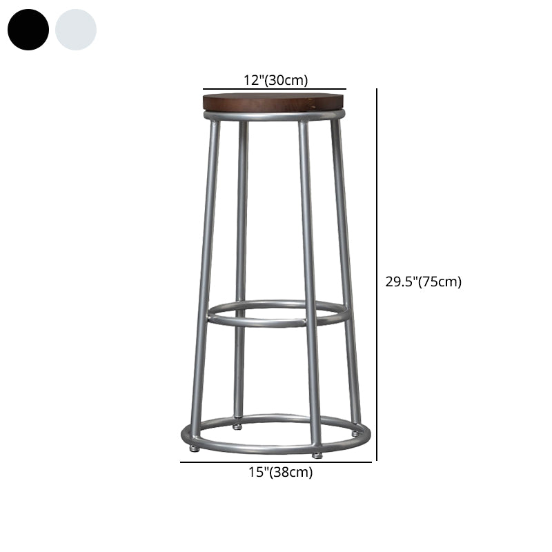 Modern Style Iron Bar Stool with Metal Footrest Simple Bar Stool for Bar