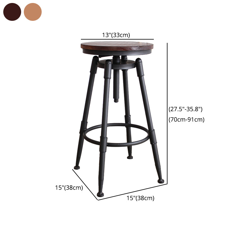 Adjustable Swivel Height Stool Industrial Round Seat Counter Bar Stool,1 Piece