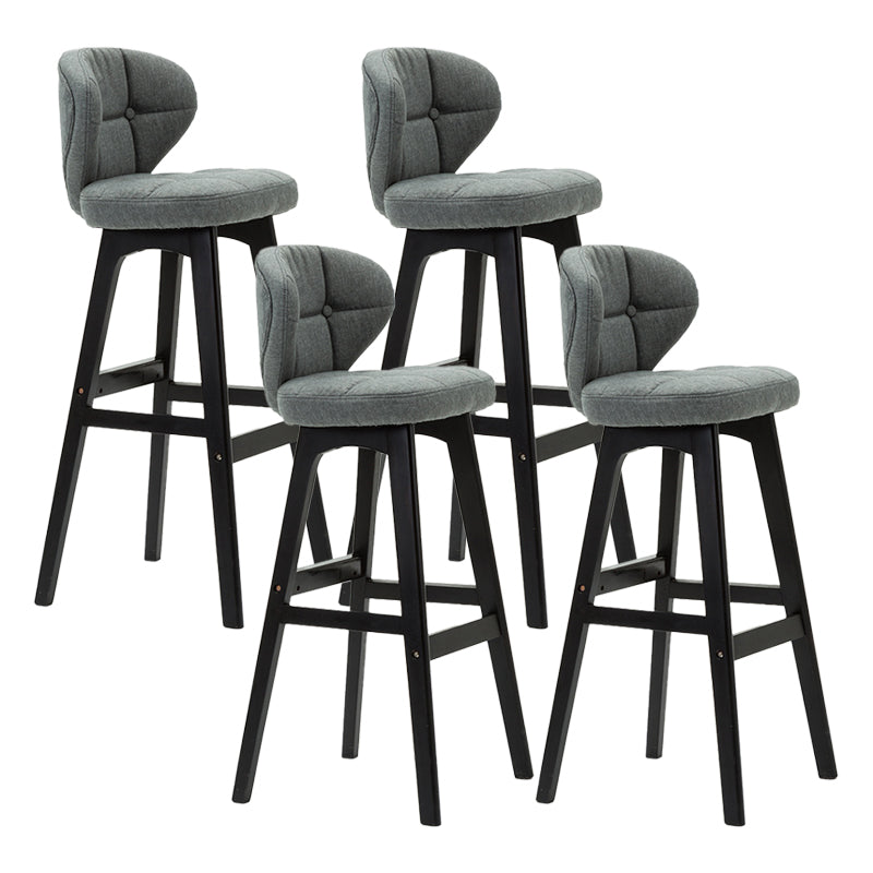 Taburete de bar de estilo escandinavo con respaldo bajo y patas de madera para restaurante y bar
