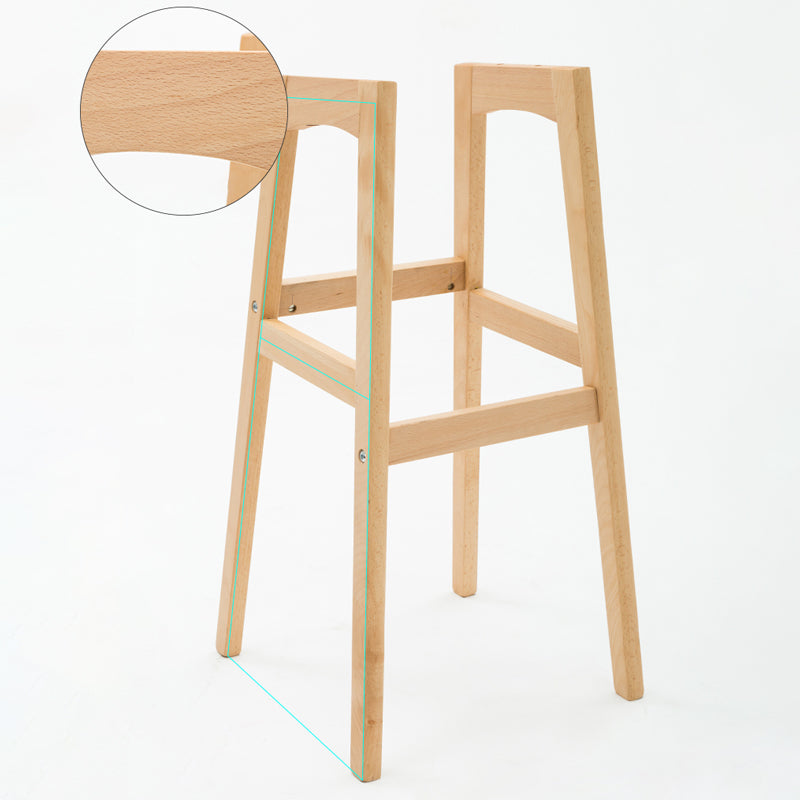 Taburete de bar de estilo escandinavo con respaldo bajo y patas de madera para restaurante y bar