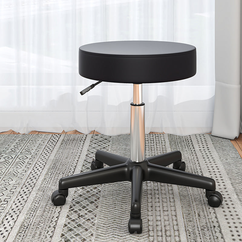 Taburete de bar de acero elevable giratorio moderno para cafetería con cojín de cuero