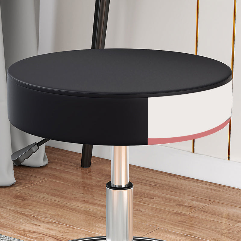 Taburete de bar de acero elevable giratorio moderno para cafetería con cojín de cuero