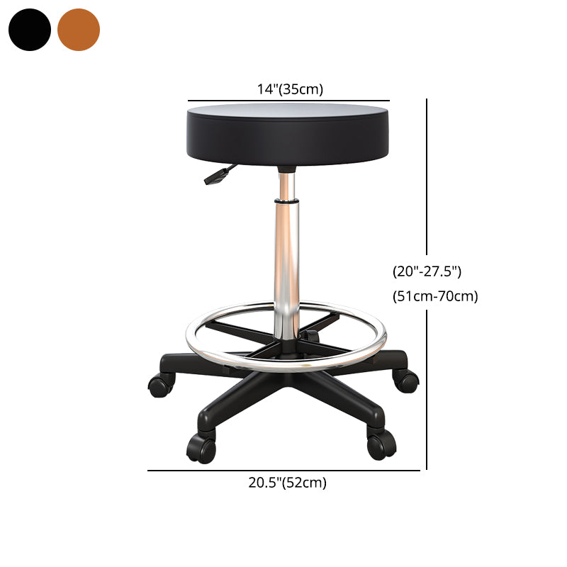 Taburete de bar de acero elevable giratorio moderno para cafetería con cojín de cuero