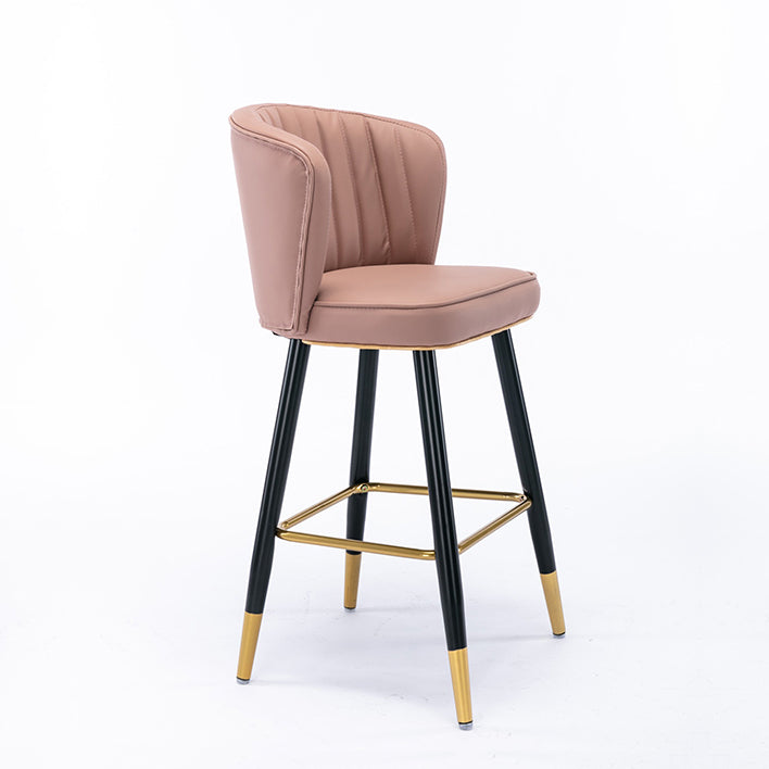 Moderno sgabello da barre di cassa con sgabelli da banco di schiena senza braccio con cuscino in pelle