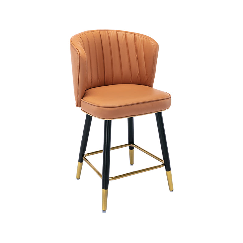 Moderno sgabello da barre di cassa con sgabelli da banco di schiena senza braccio con cuscino in pelle