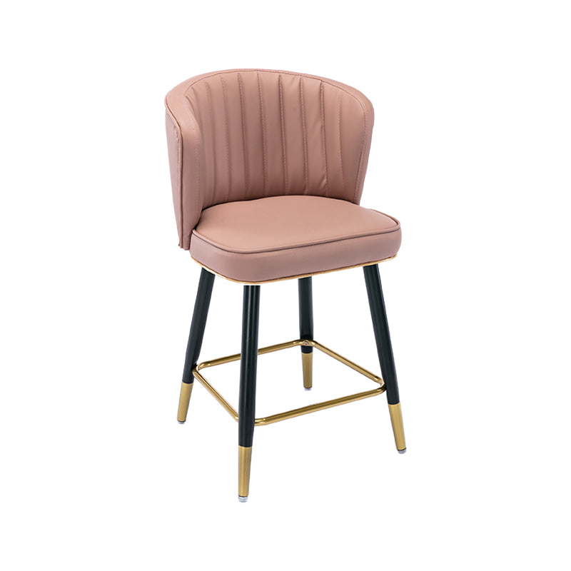 Moderno sgabello da barre di cassa con sgabelli da banco di schiena senza braccio con cuscino in pelle