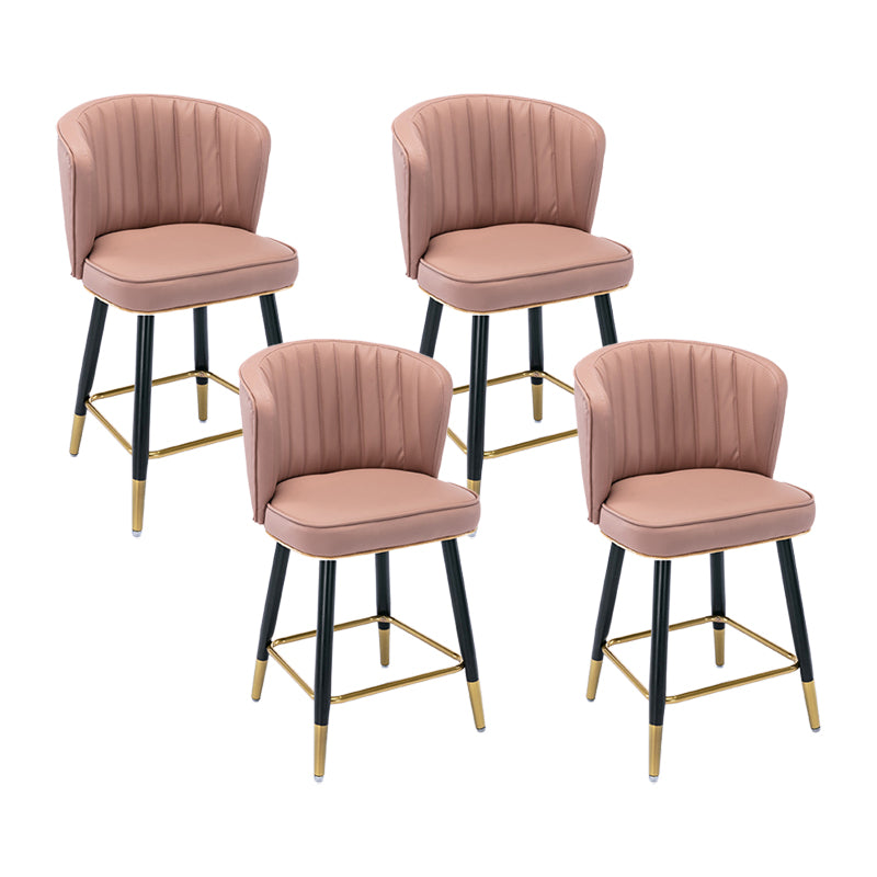 Moderno sgabello da barre di cassa con sgabelli da banco di schiena senza braccio con cuscino in pelle