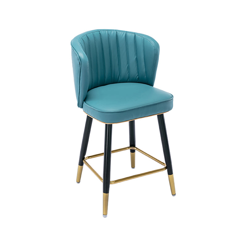 Moderno sgabello da barre di cassa con sgabelli da banco di schiena senza braccio con cuscino in pelle